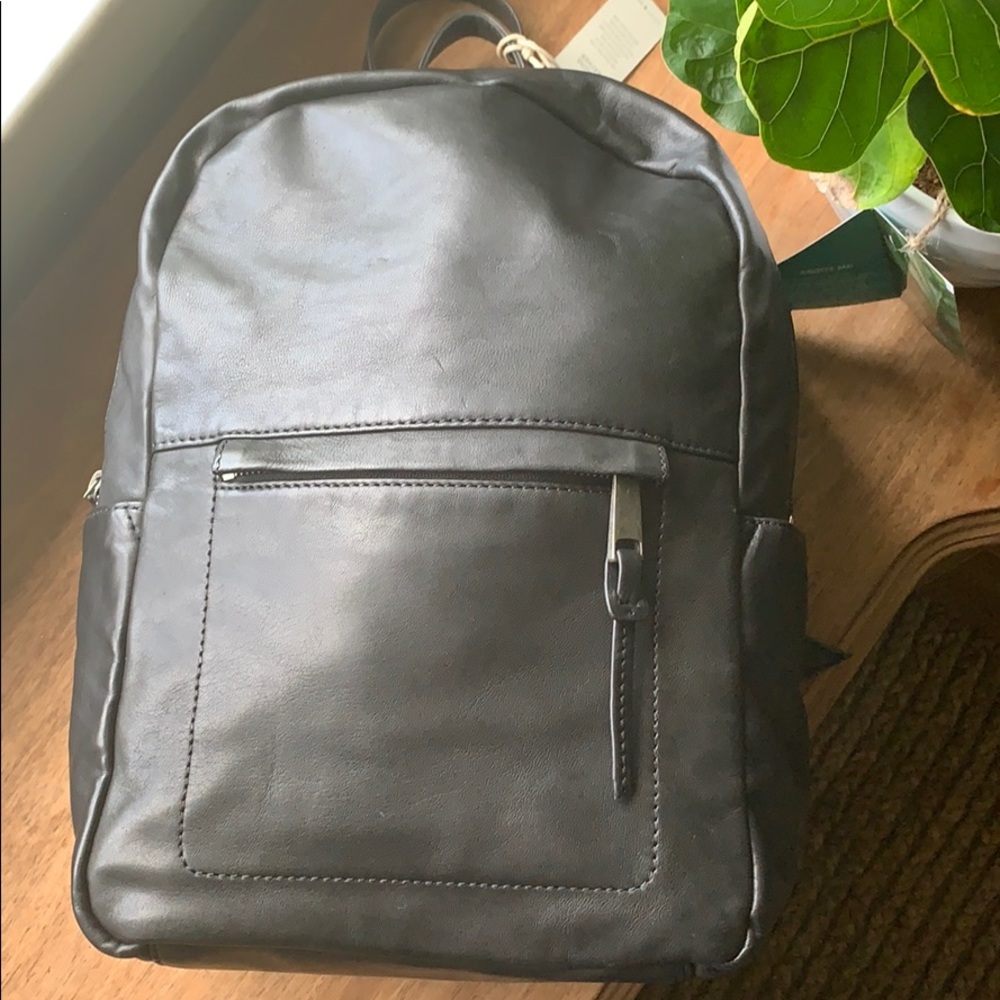 $178 Lucky Brand Black Leather Backpack